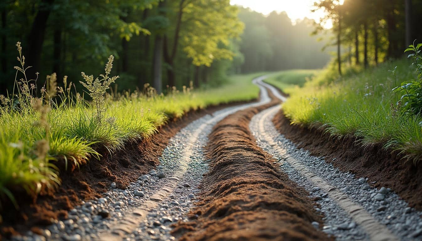 Illustration: Comprendre les enjeux d’une allée en gravier sur terrain en pente