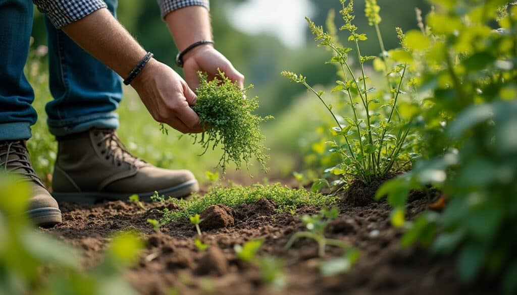 Allée en gravier : désherbage manuel fréquent et astuces écolo
