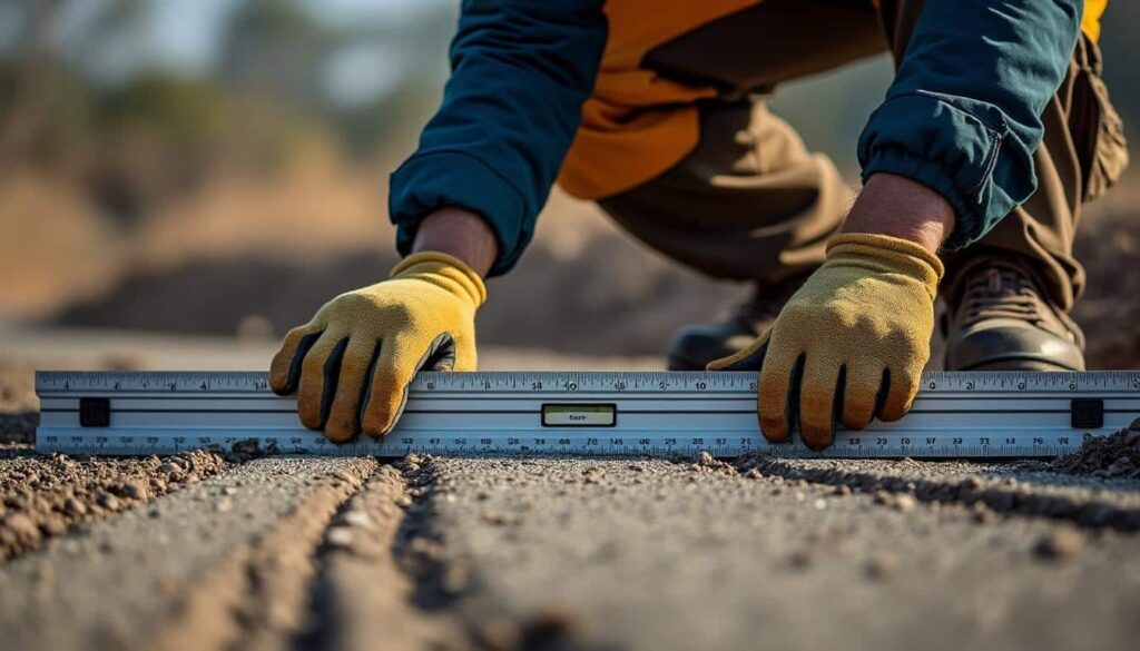 Allée en gravier : nivellement manuel à la règle pour un résultat parfait