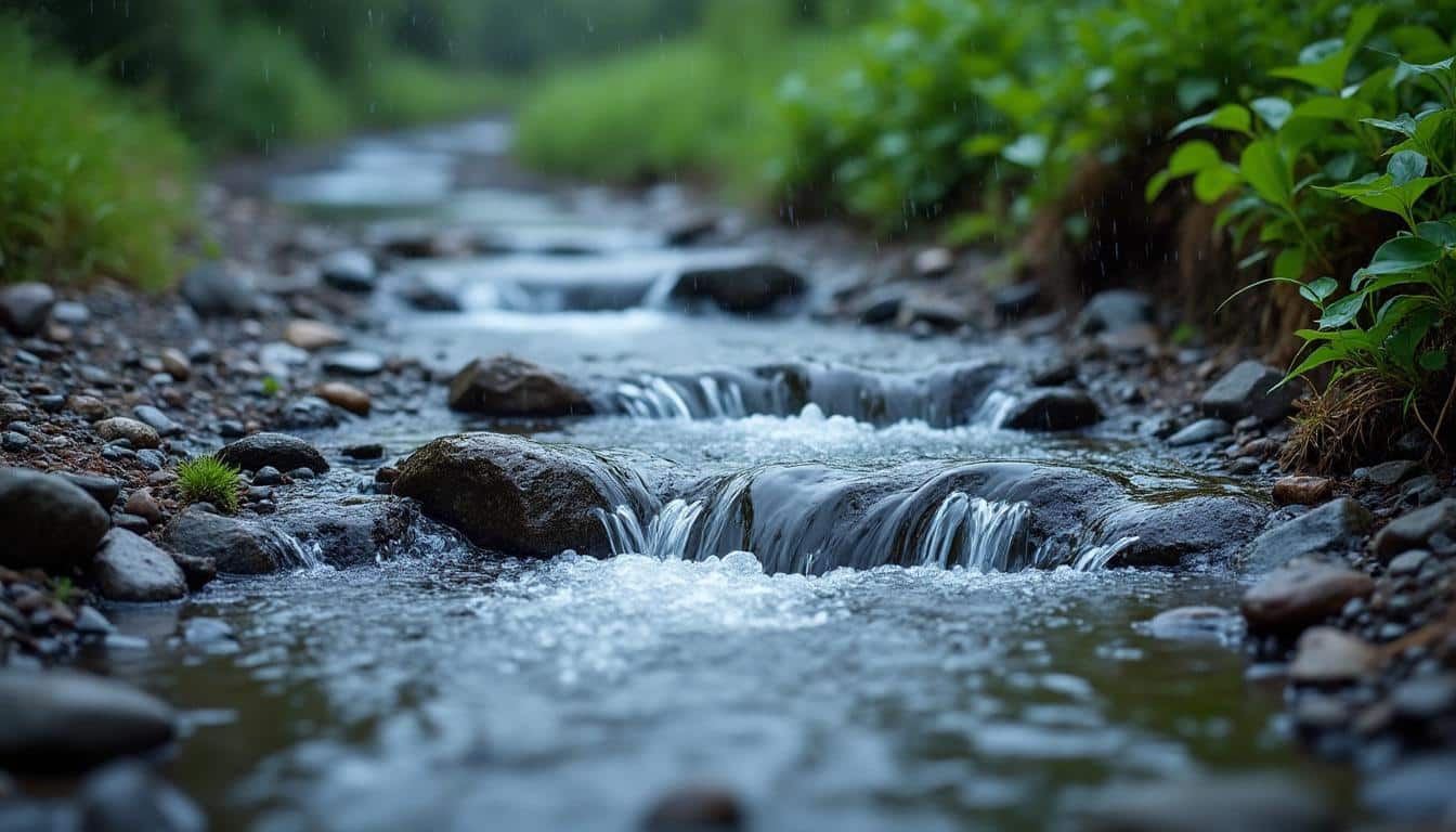 Illustration: Comprendre le ruissellement de pluie sur une allée en gravier : causes et enjeux