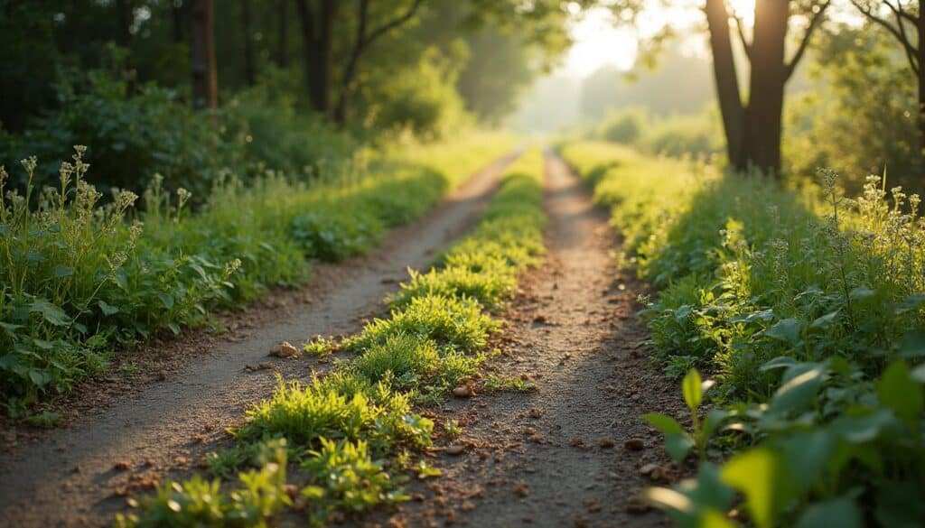 Contrôle des adventices et gestion de la seedbank dans une allée en gravier