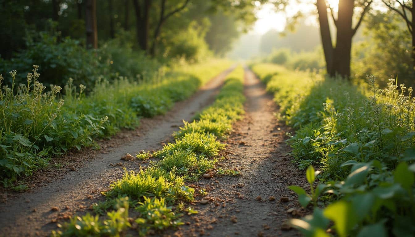 Contrôle des adventices et gestion de la seedbank dans une allée en gravier