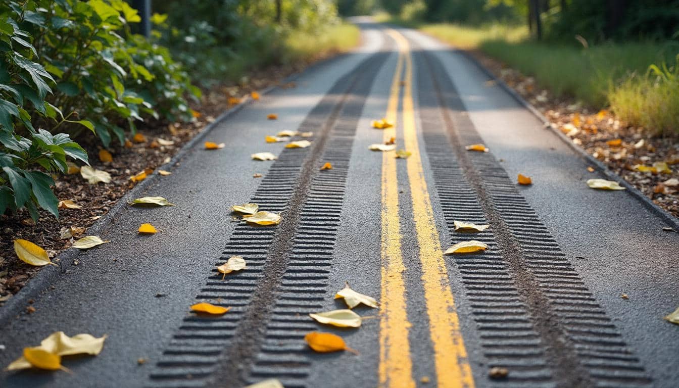Allée en gravier : traces de pneus et réparation efficace