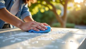 Nettoyer un salon de jardin en PVC blanc avec du bicarbonate : guide pratique