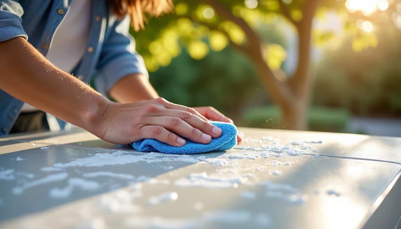 Nettoyer un salon de jardin en PVC blanc avec du bicarbonate : guide pratique