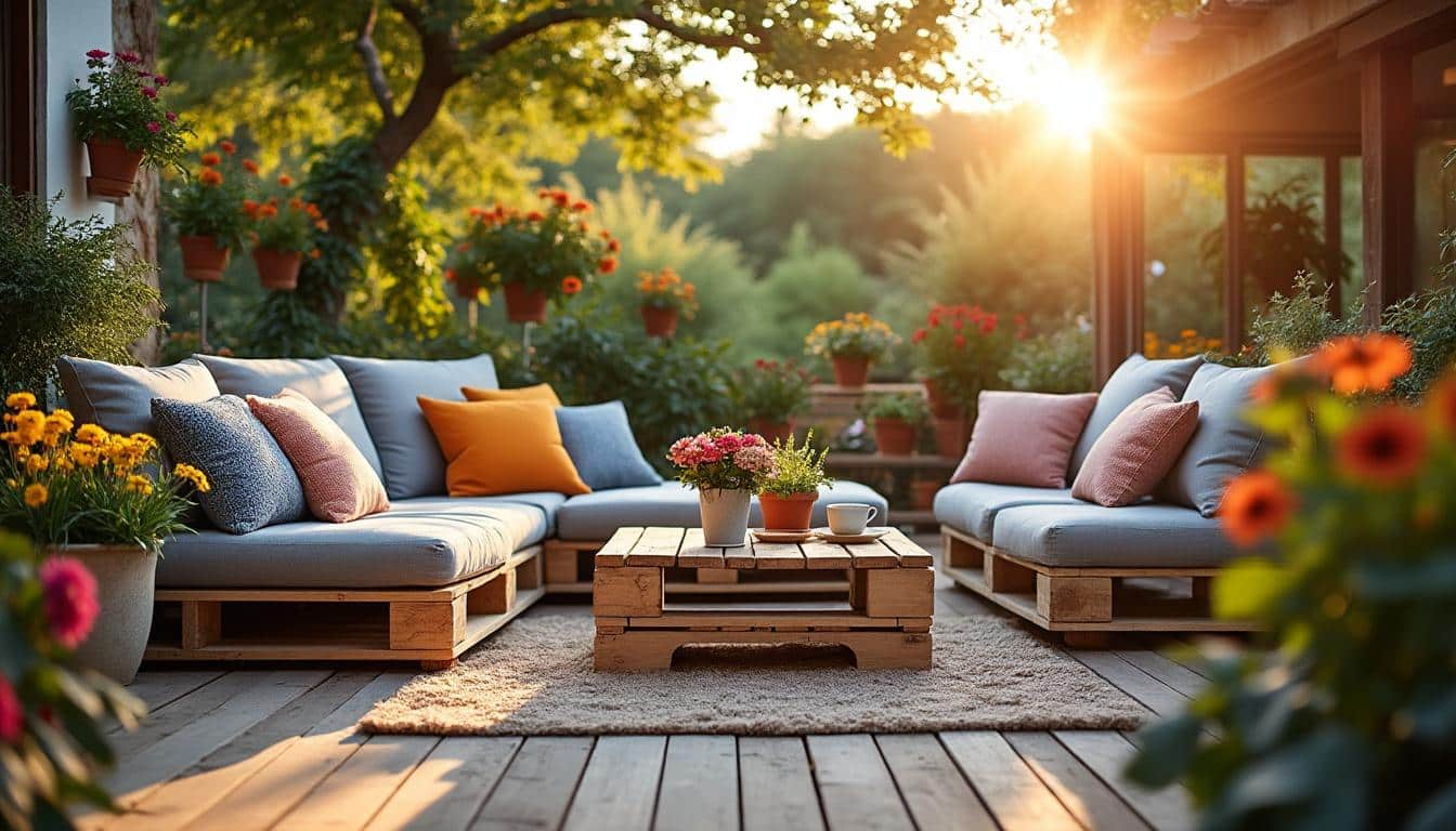 Illustration: Pourquoi opter pour un salon de jardin en palette pour aménager votre extérieur ?