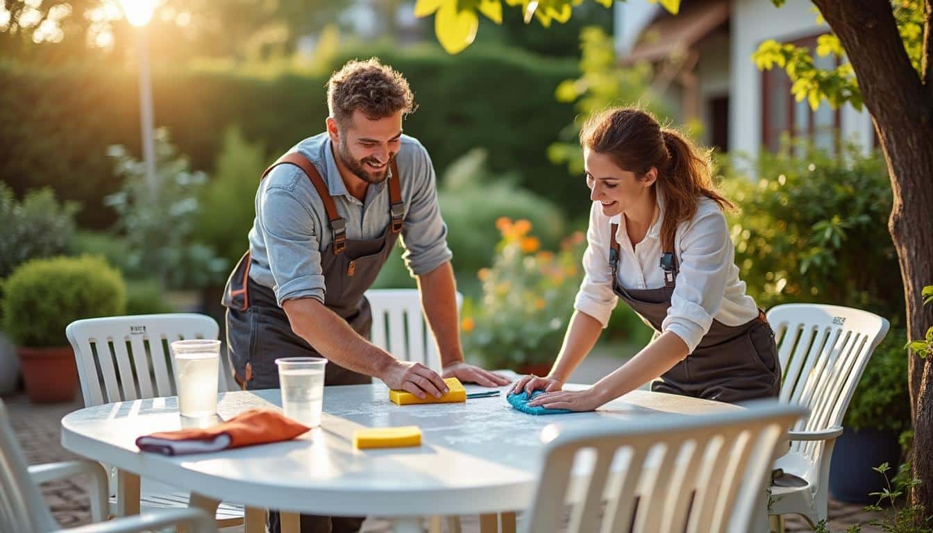 Illustration: Préparer efficacement un salon de jardin en plastique avant toute réparation