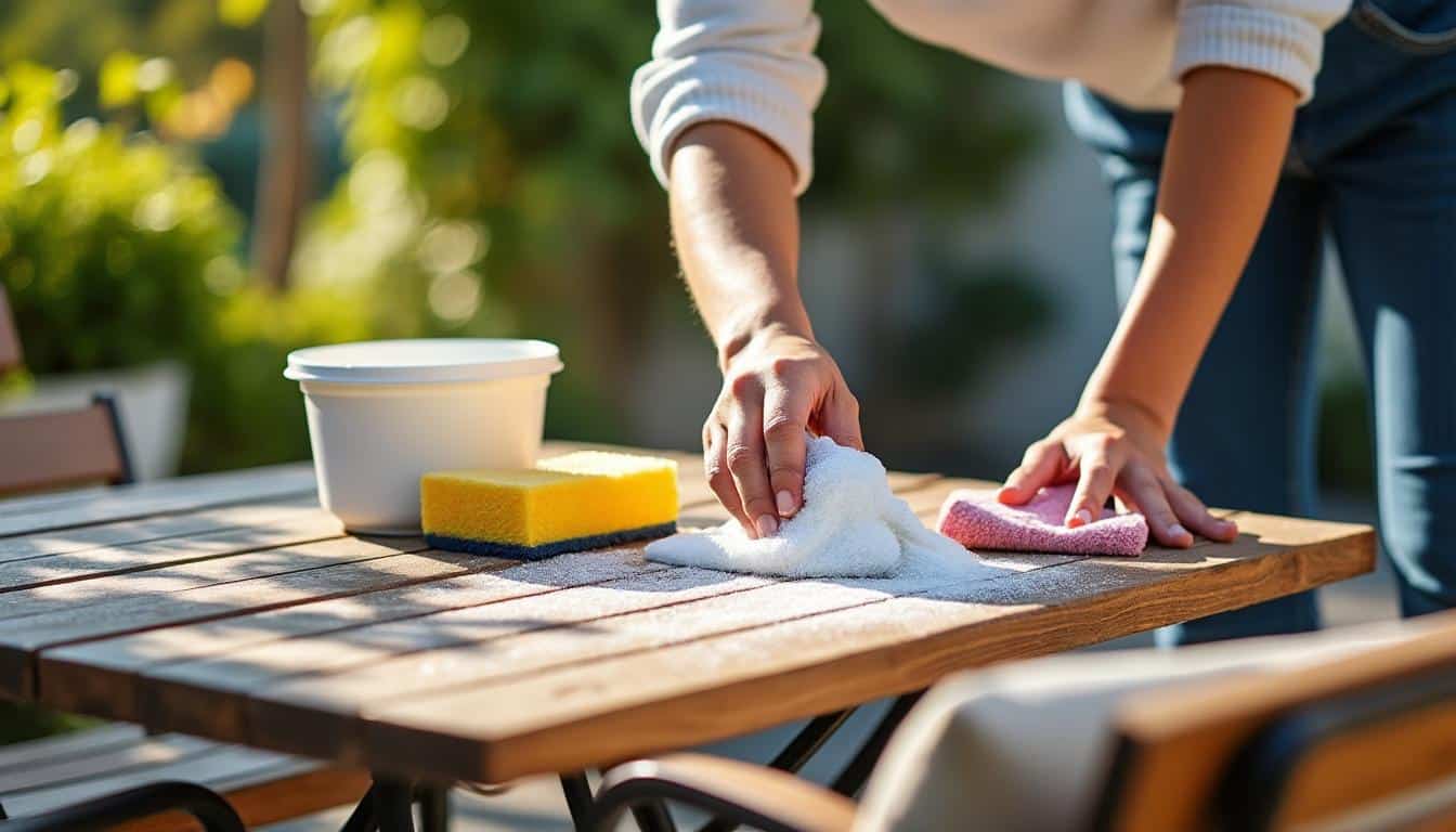 Illustration: Pourquoi choisir le bicarbonate de soude pour entretenir son salon de jardin ?