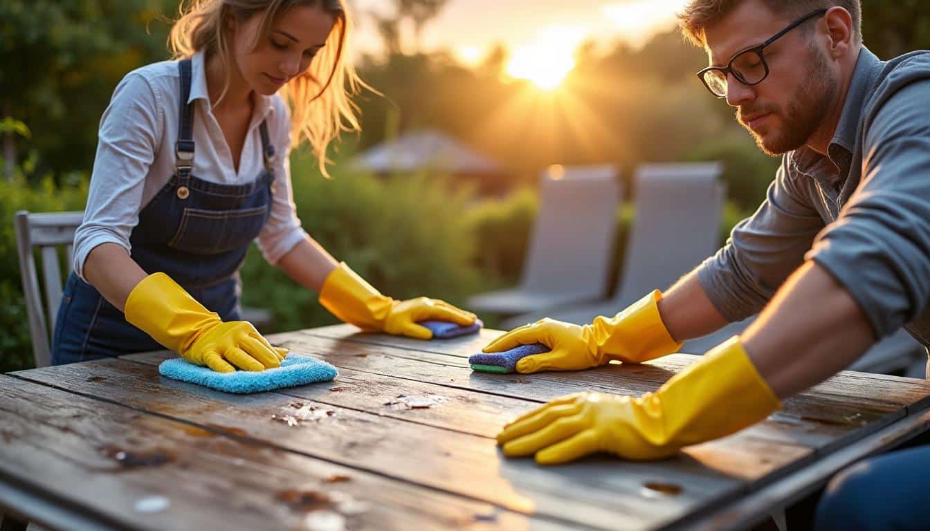 Illustration: Comment adapter la méthode de nettoyage selon le type de mobilier de jardin ?