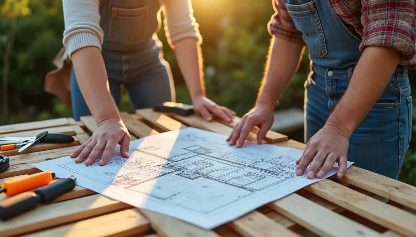 Illustration: Pourquoi opter pour un salon de jardin en palette et comment un plan pdf gratuit simplifie la construction ?