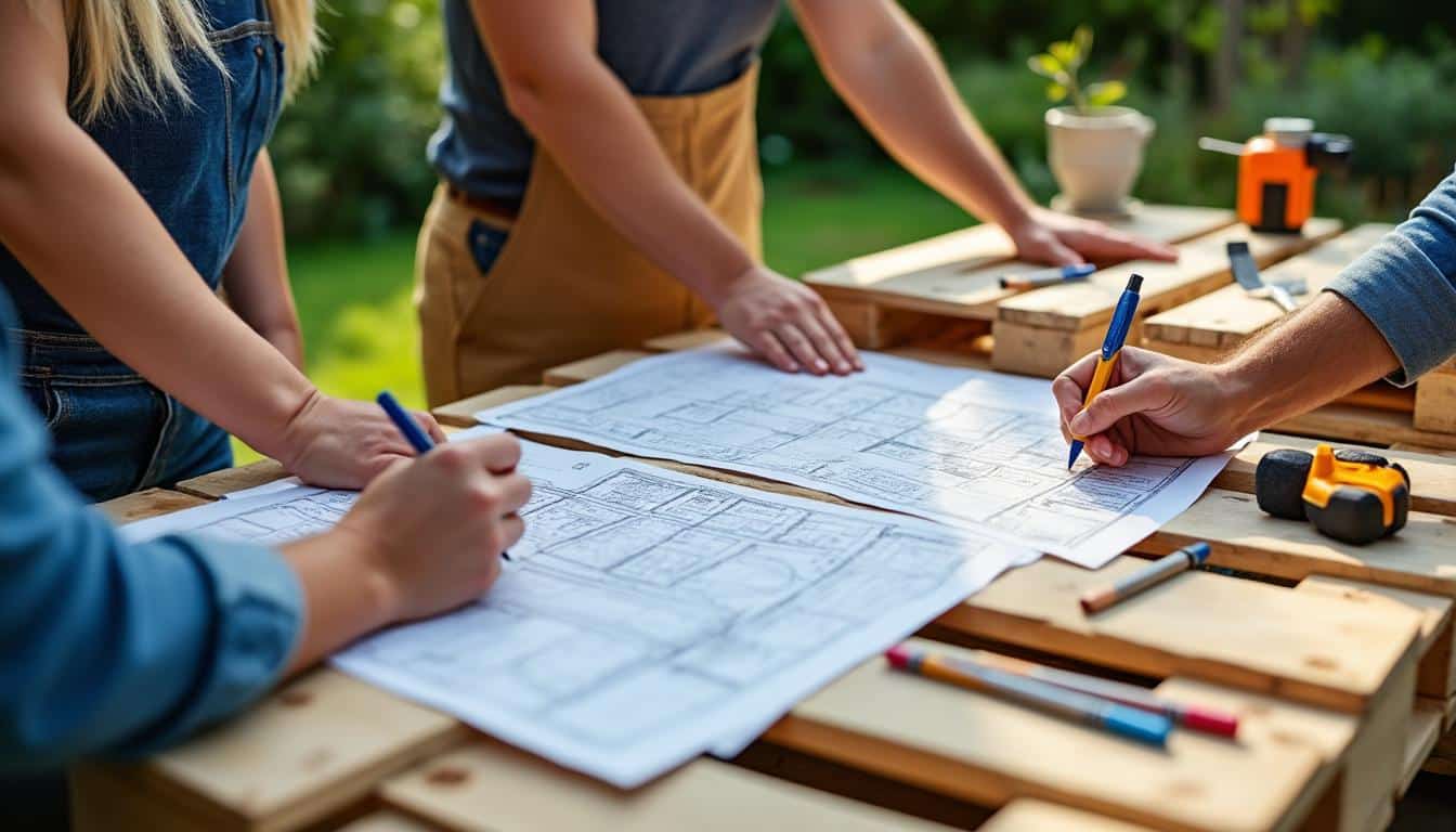 Illustration: Comment exploiter les plans pdf gratuits pour construire un salon de jardin en palette réussi ?