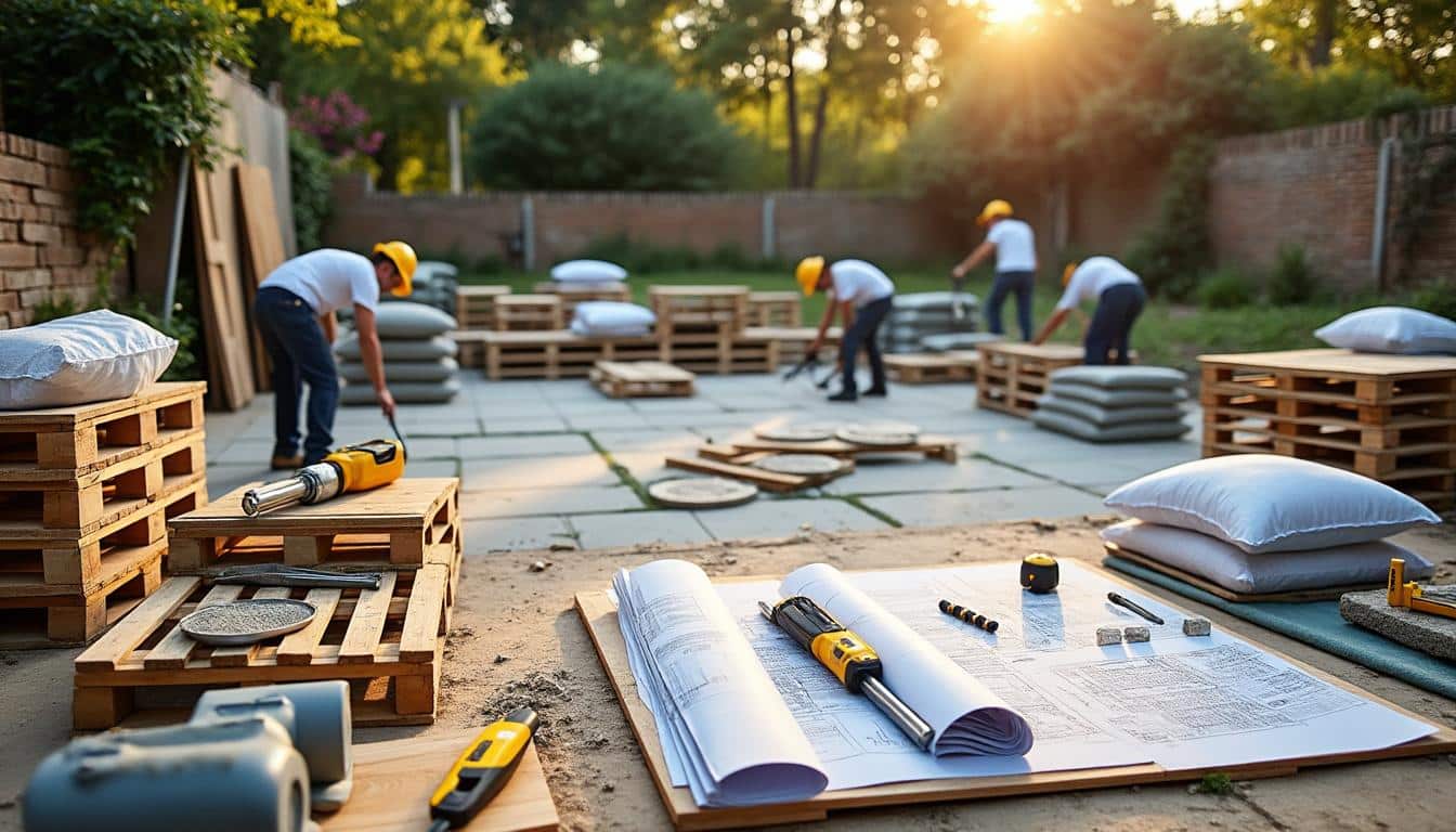 Illustration: Comment organiser votre chantier pour fabriquer un salon de jardin en parpaing ?