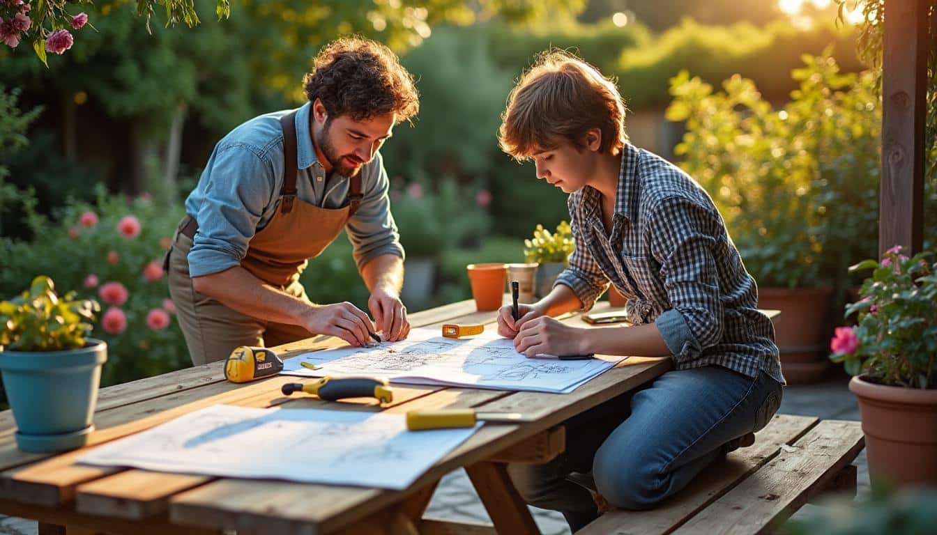 Illustration: Tutoriel complet pour fabriquer soi-même un salon de jardin simple et fonctionnel