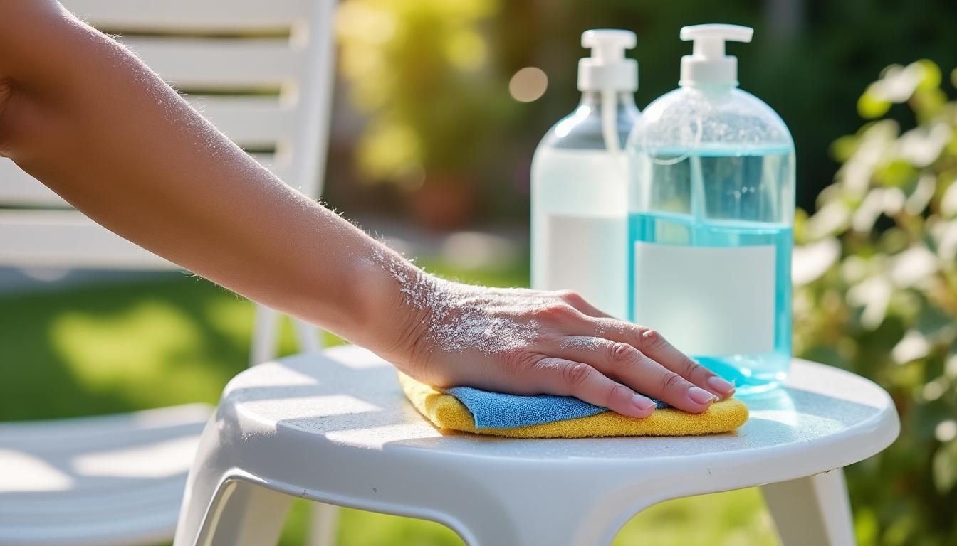 Comment nettoyer un salon de jardin en plastique blanc efficacement