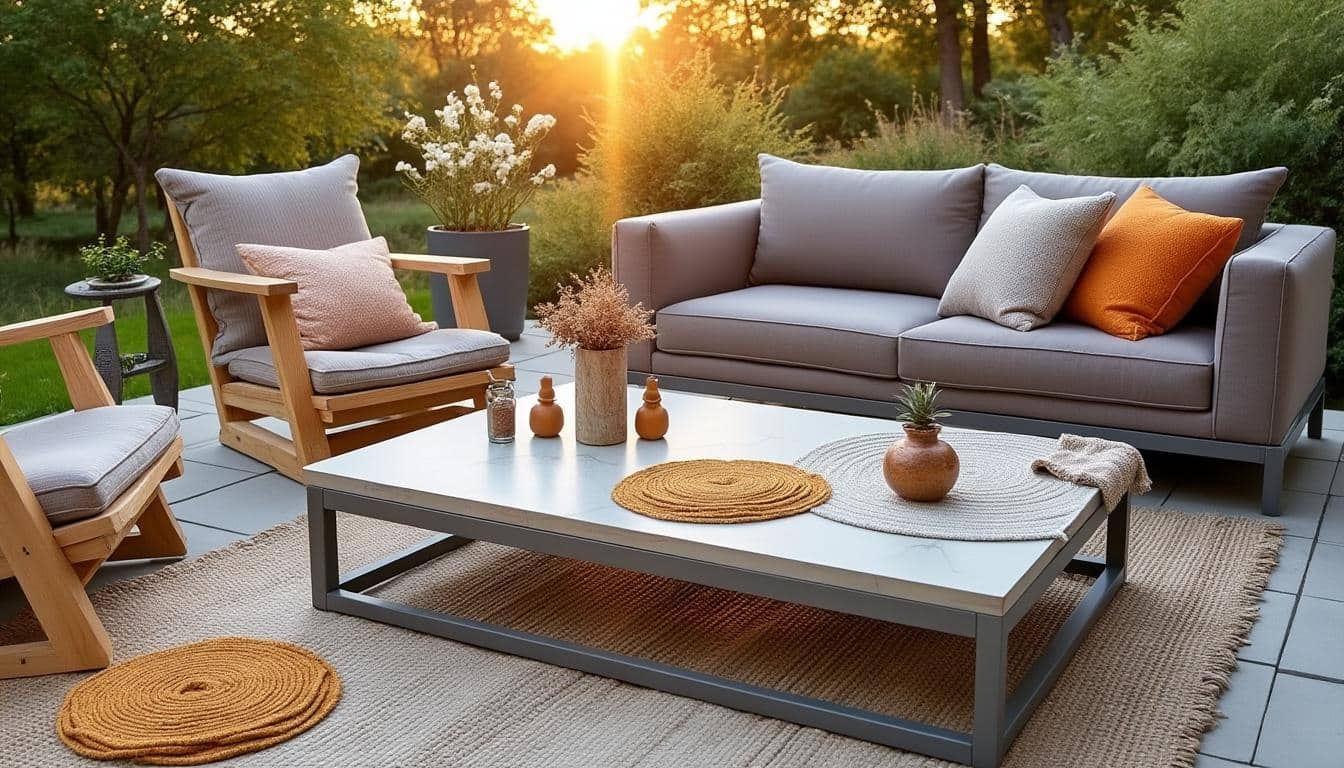 Illustration: Comprendre les matériaux du mobilier de jardin : résine, bois, métal et plus