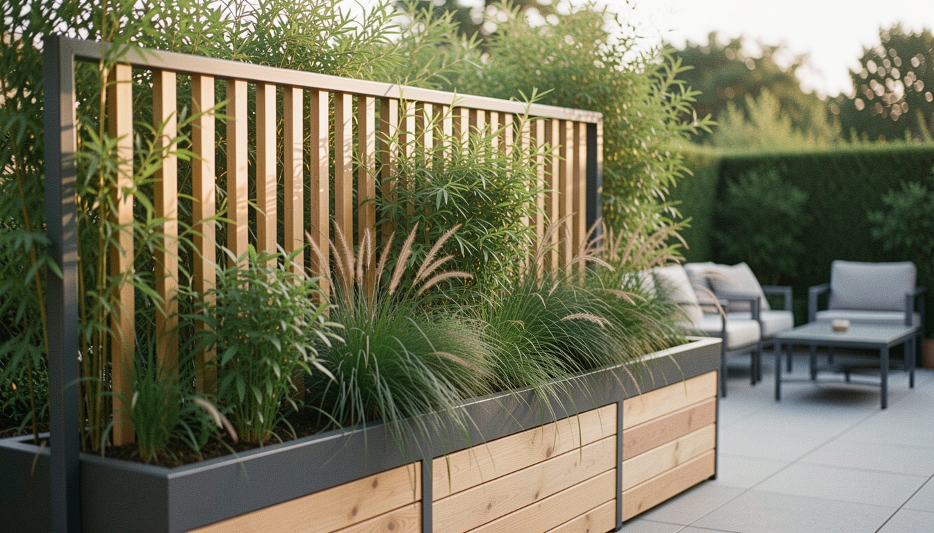 Jardinière avec brise-vue pour plus d’intimité